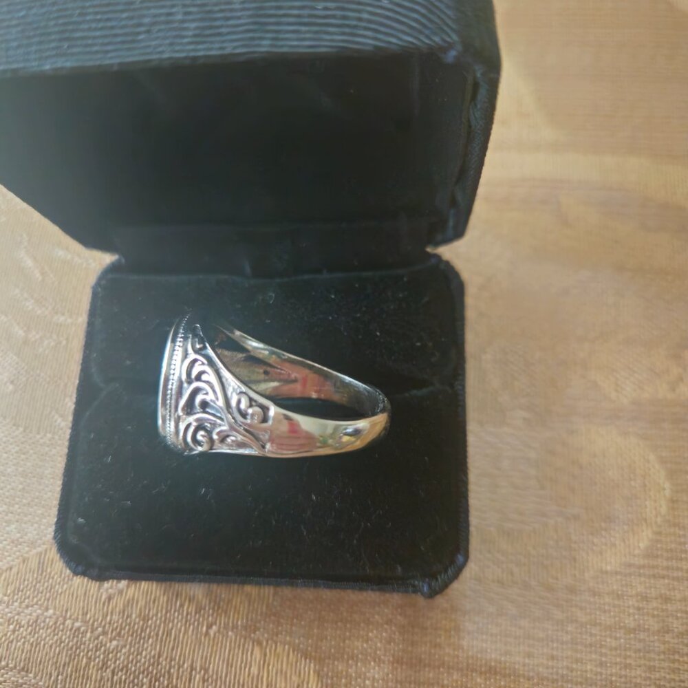 Men's Silver Tone Statement Ring - image 6